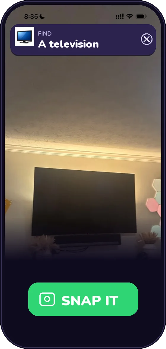 SnapDash hunting a television